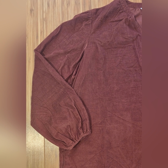 NWT Time & Tru Brown Long Sleeve Blouse - Picture 3 of 10